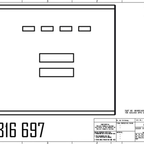 140816697 - DOOR F. DISPLAY HEAD 420X450 POWDER COATED SK700 4PPU